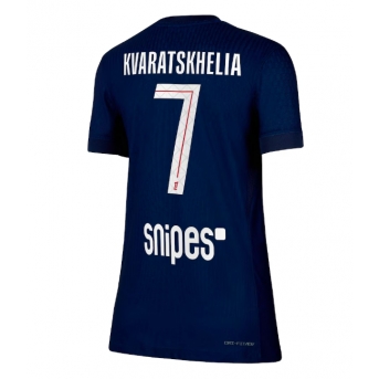 Billige Fotballdrakt Paris Saint-Germain Khvicha Kvaratskhelia #7 Replika Hjemmedrakt Dame 2025-26 Kortermet